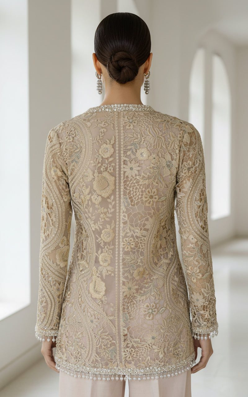 Embroidered Jacket With Trouser