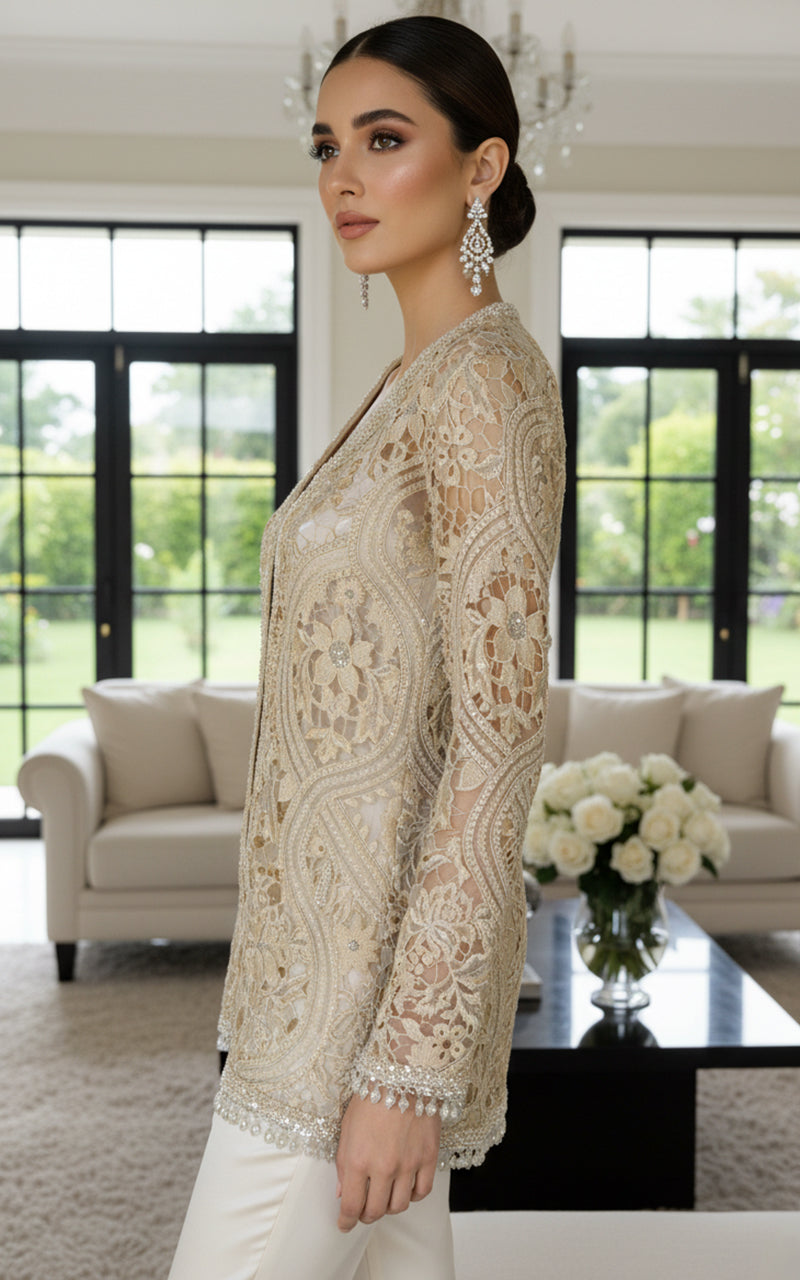 Embroidered Jacket With Trouser