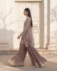 Dusty Rose Champagne Organza Jacket Ensemble.