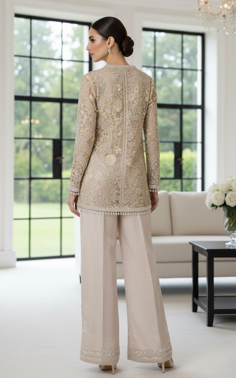 Embroidered Jacket With Trouser