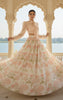 Unstitched Embellished Blouse With Printed Lehenga