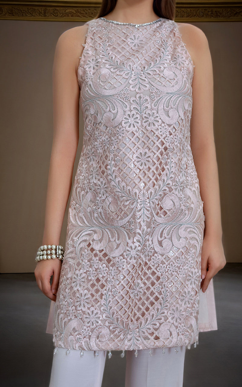 Organza Embroidered Shirt