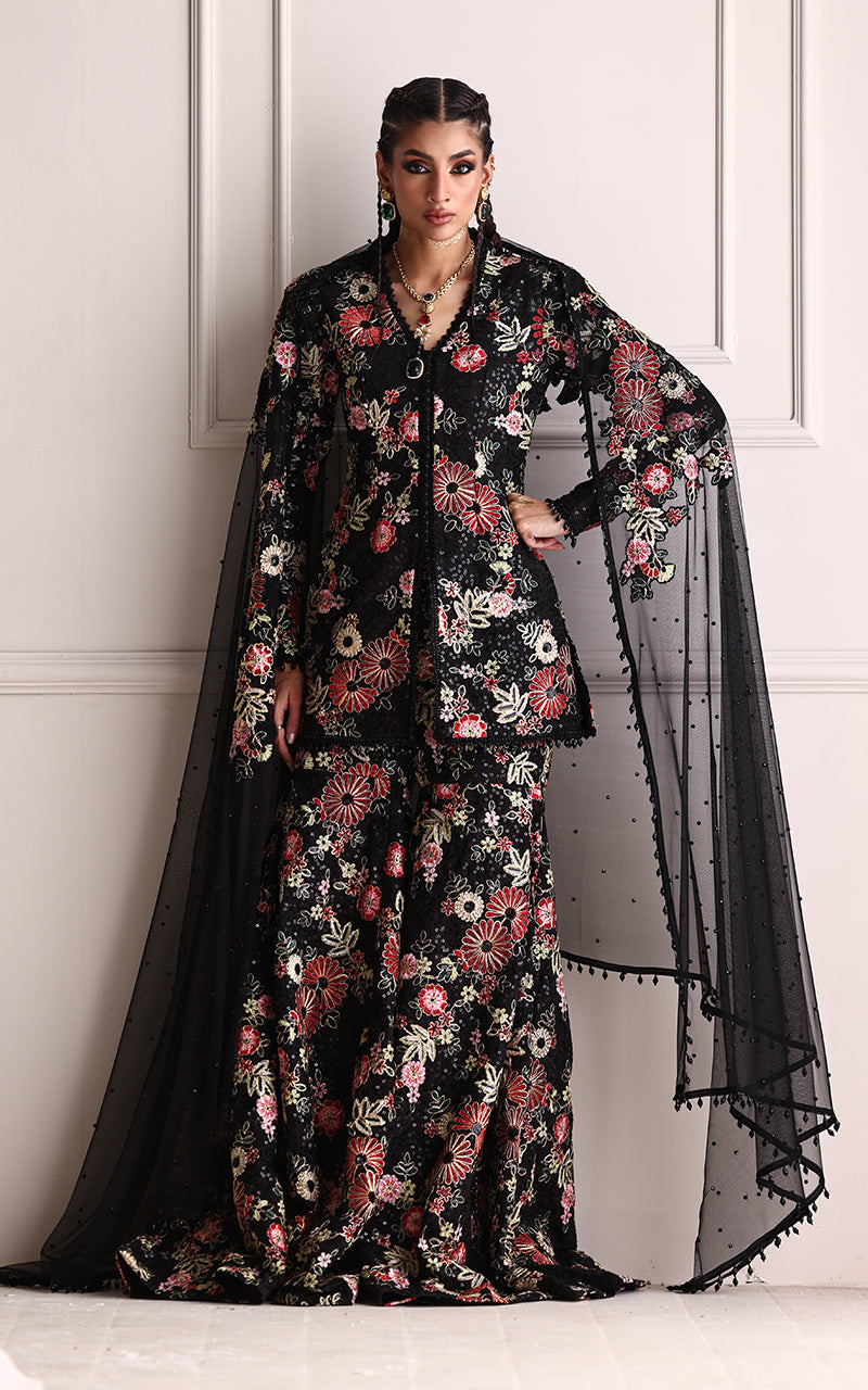 Embroidered Jacket With Gharara