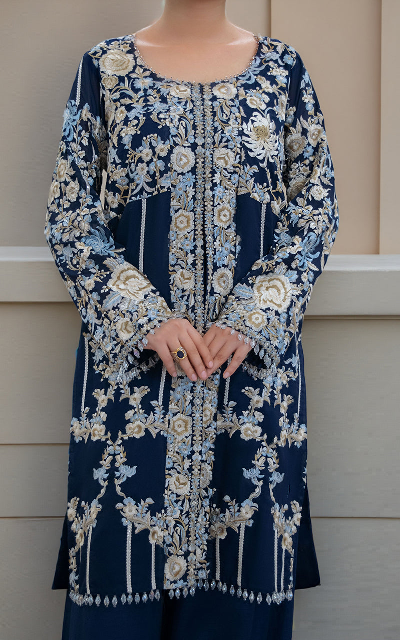 Chiffon Embroidered Shirt