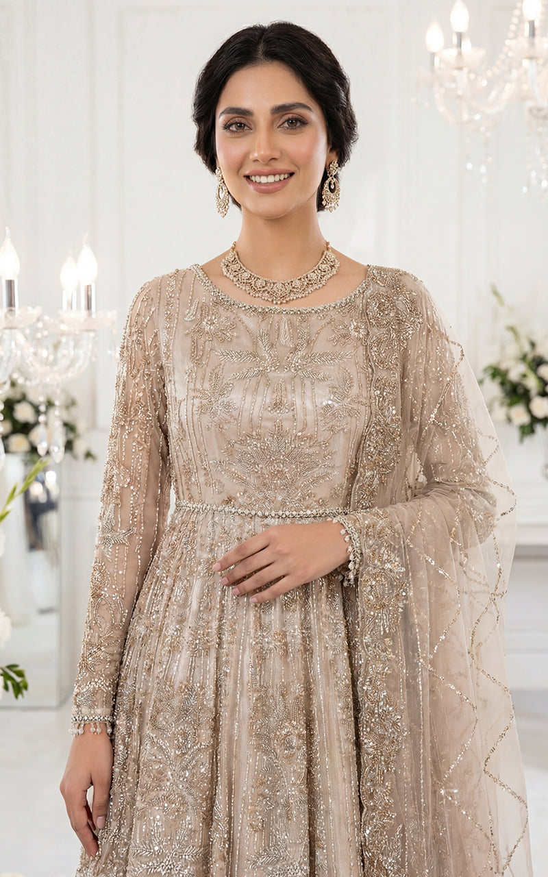 Embroidered Maxi With Dupatta