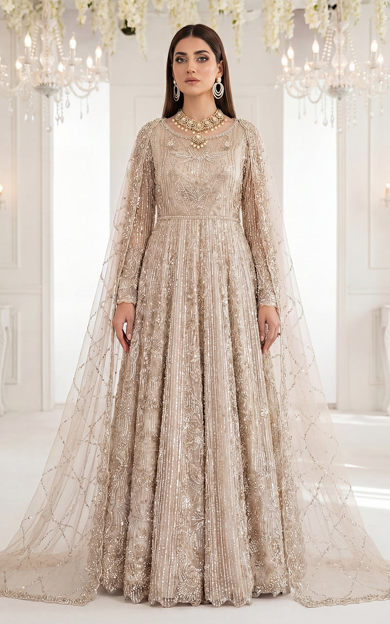 Embroidered Maxi With Dupatta