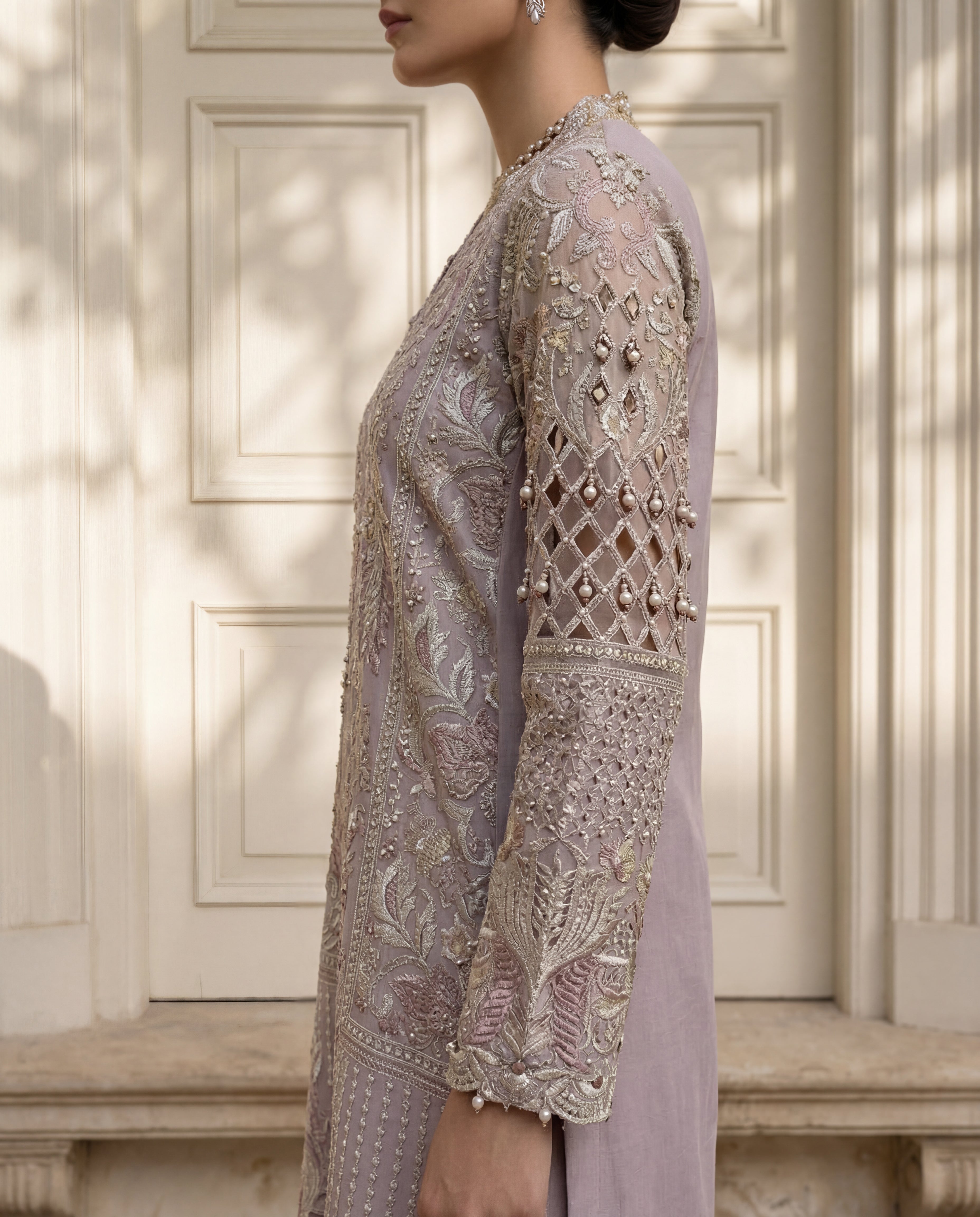 Lilac Embroidered Elegance Suit