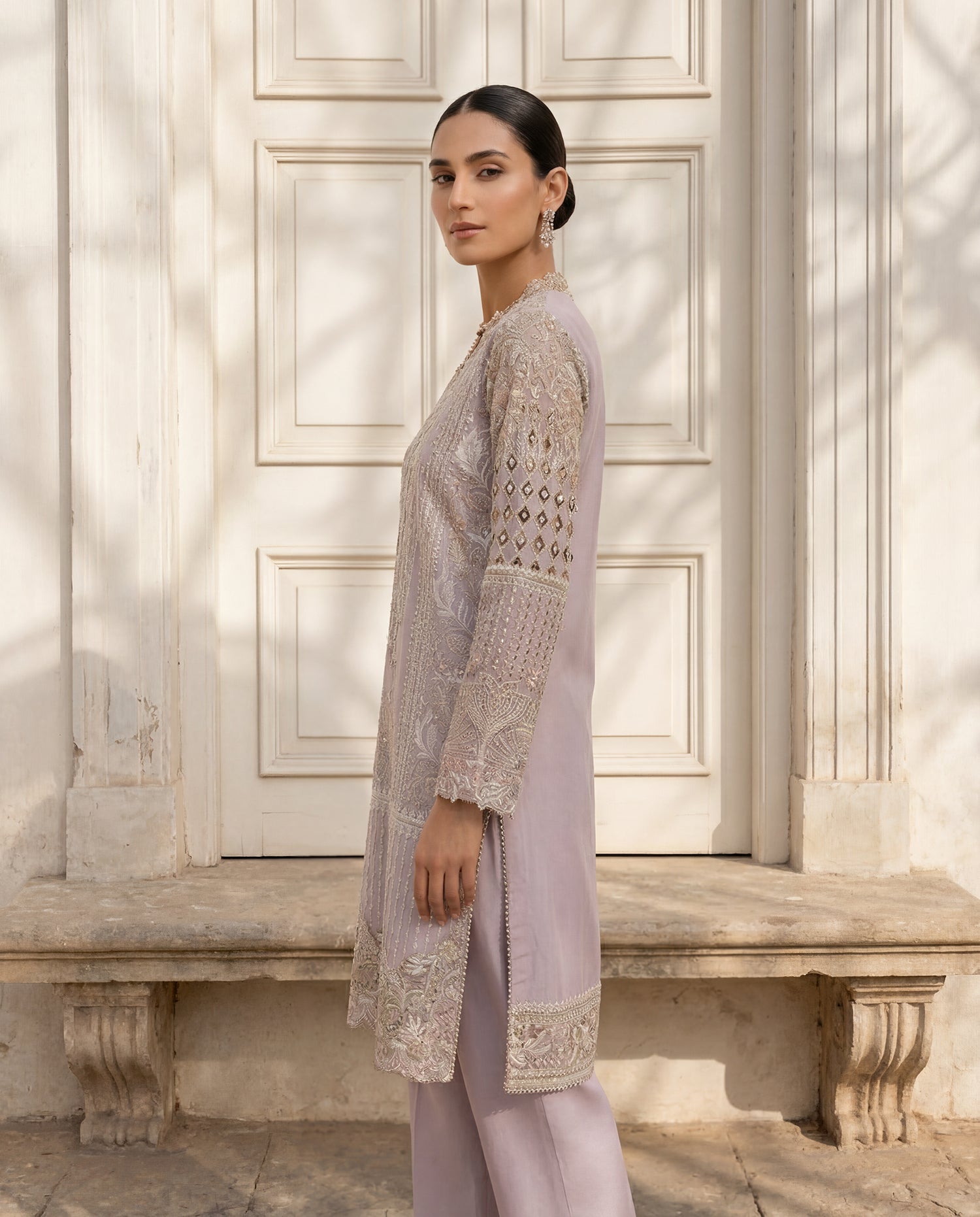 Lilac Embroidered Elegance Suit
