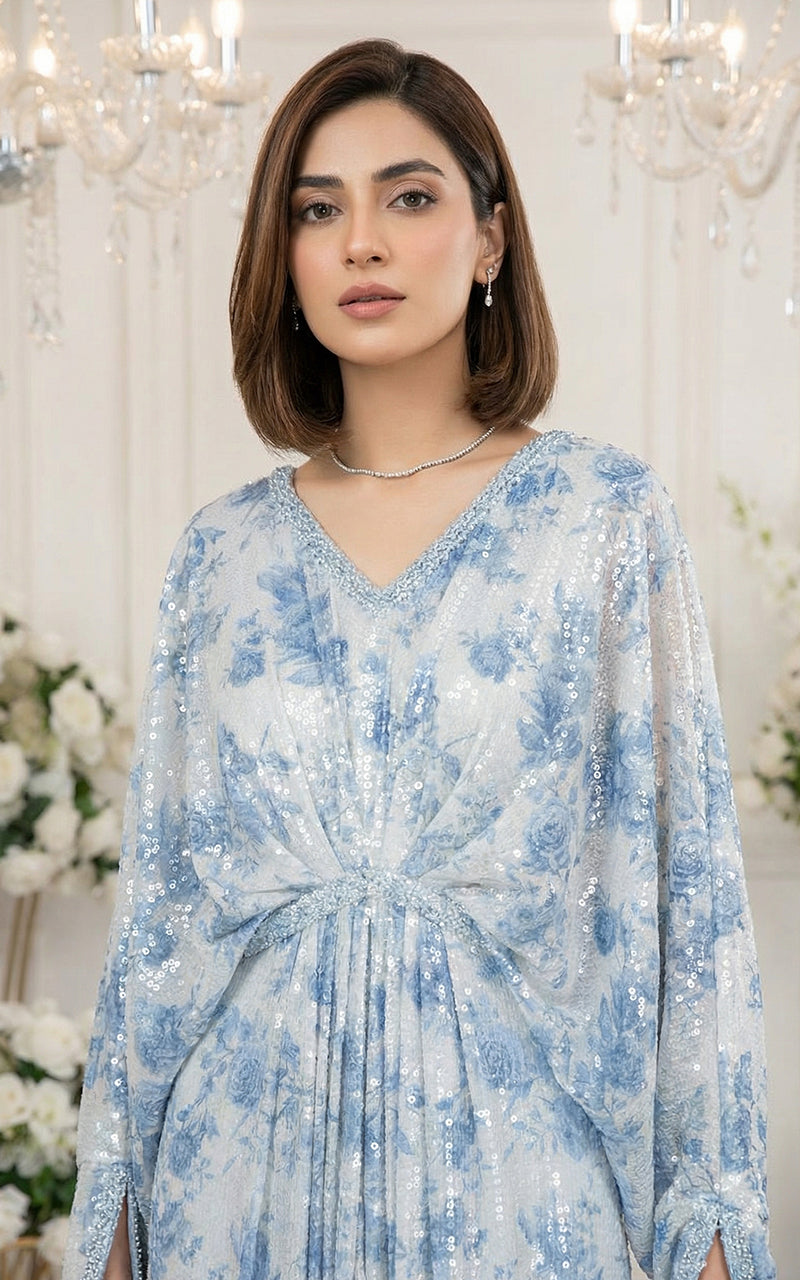 Unstitched Azure Ethereal Shimmer Kaftan