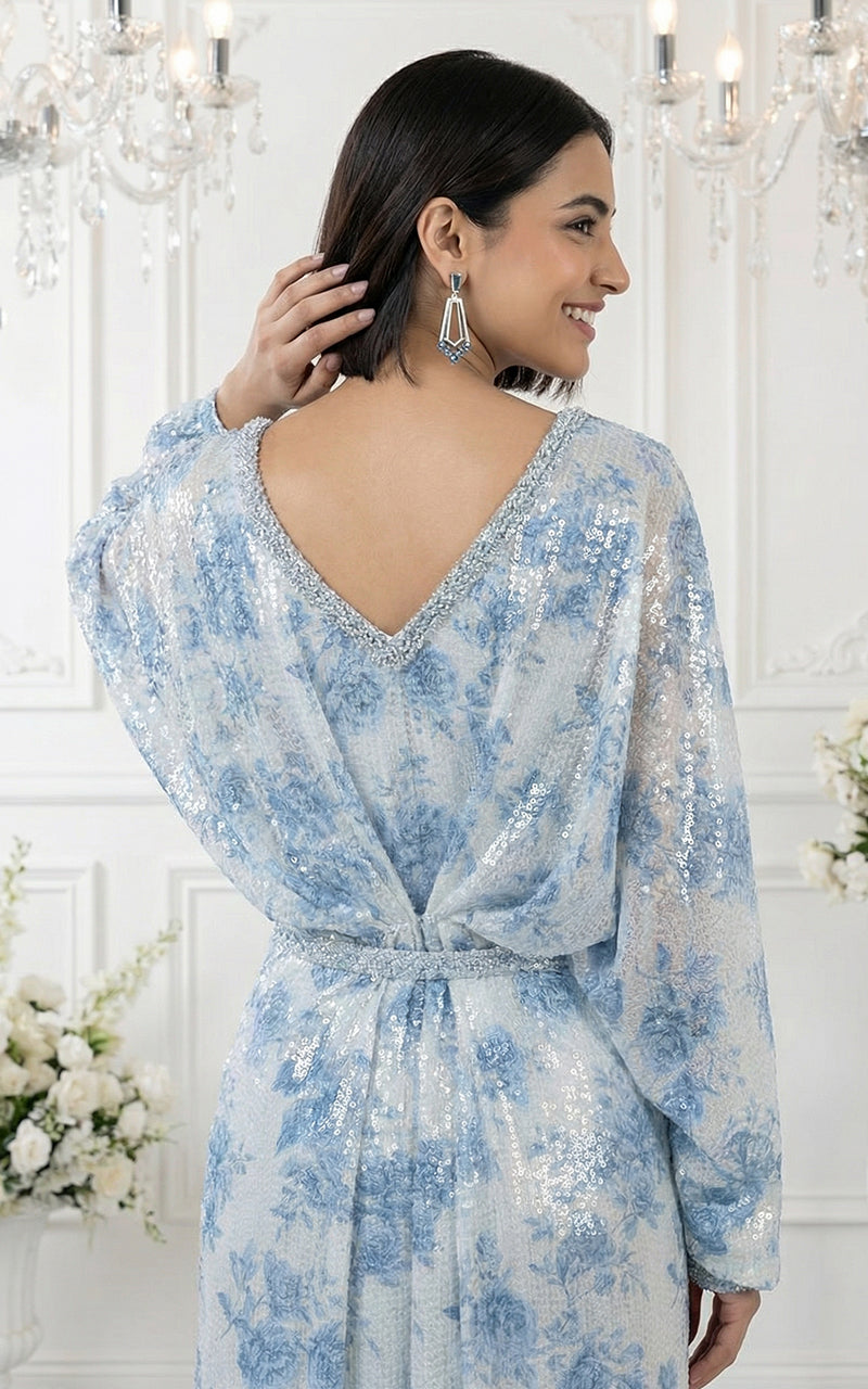 Unstitched Azure Ethereal Shimmer Kaftan