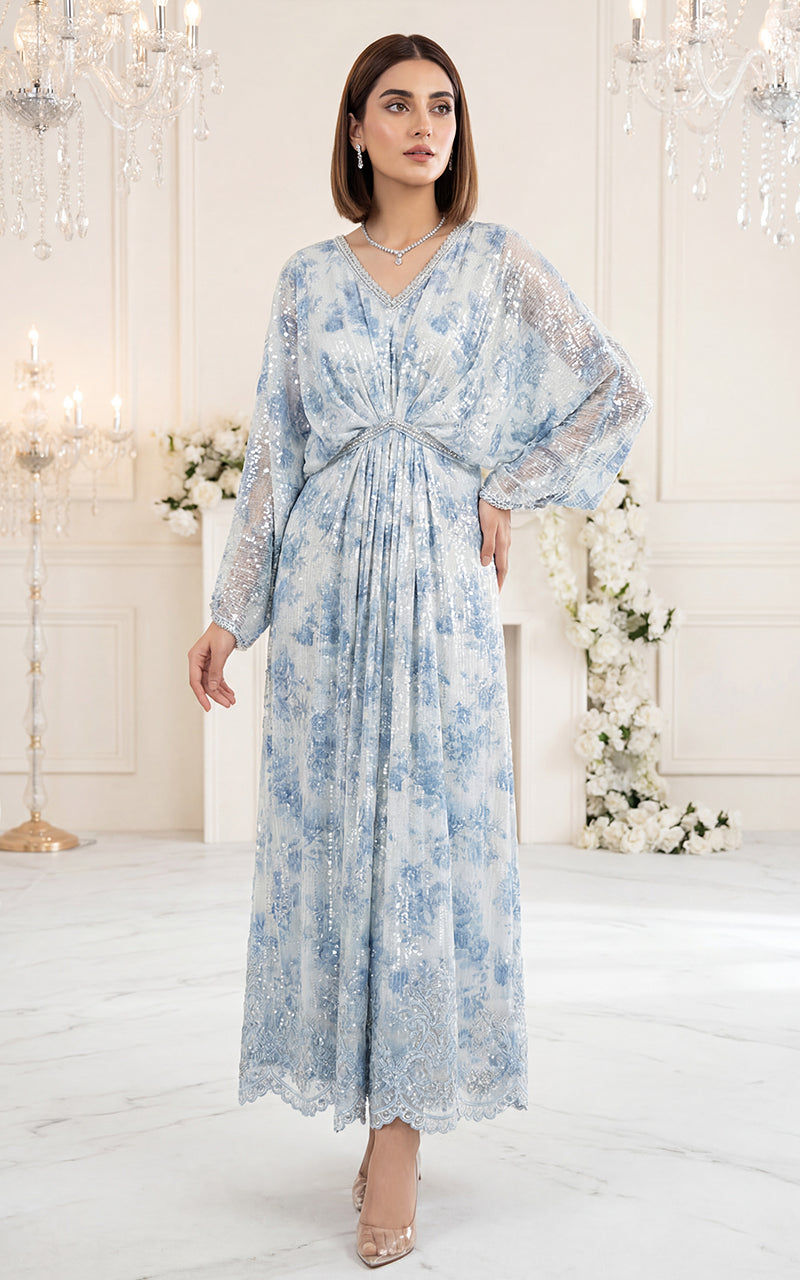 Unstitched Azure Ethereal Shimmer Kaftan