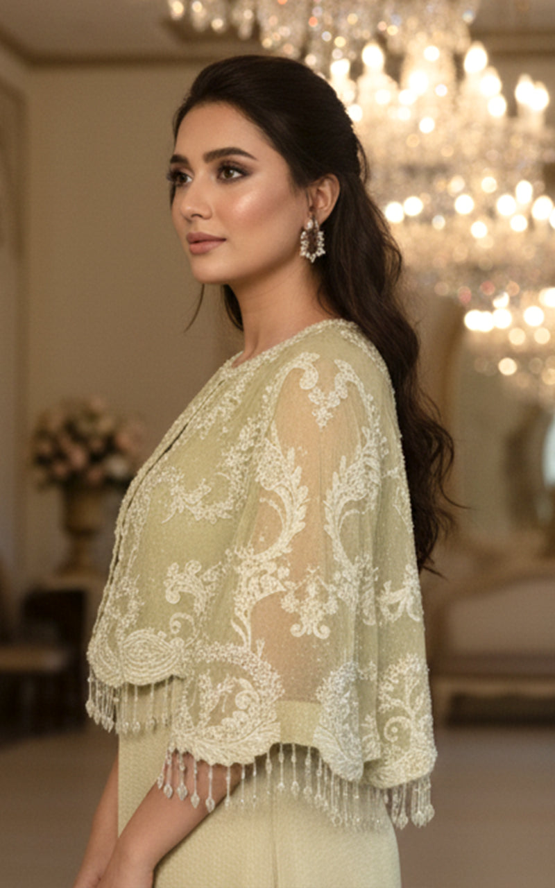 Embroidered Jacket With Dress