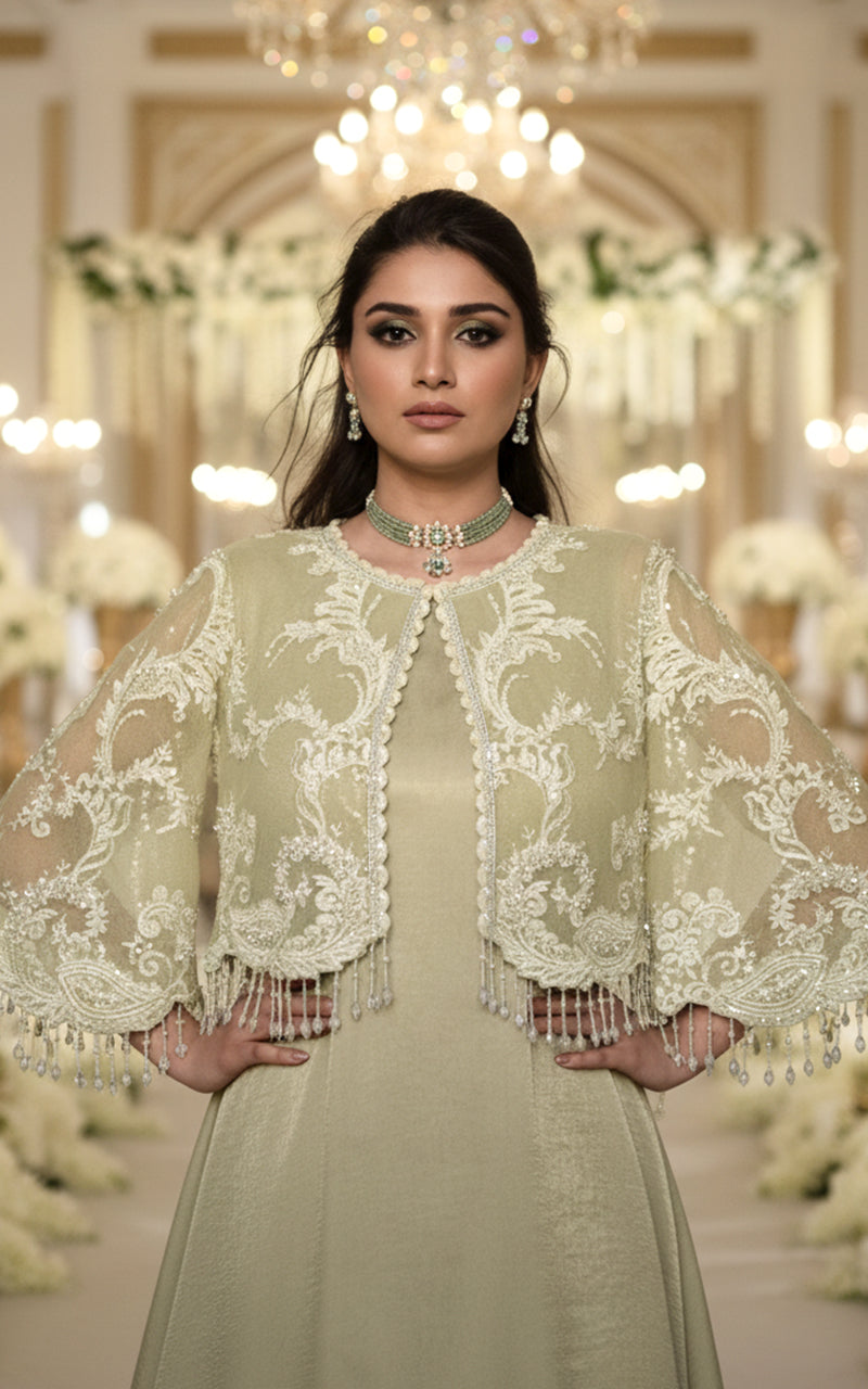 Embroidered Jacket With Dress