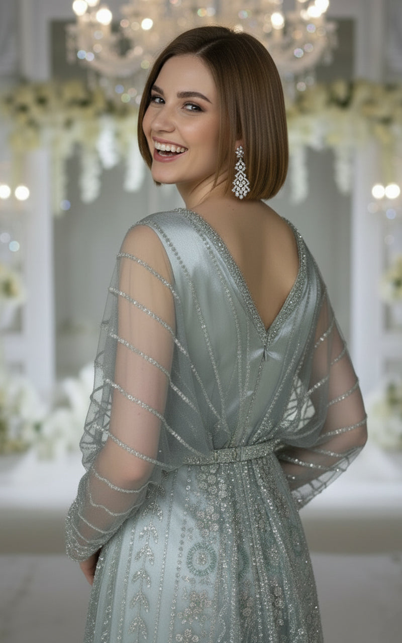 NET EMBROIDERED KAFTAN