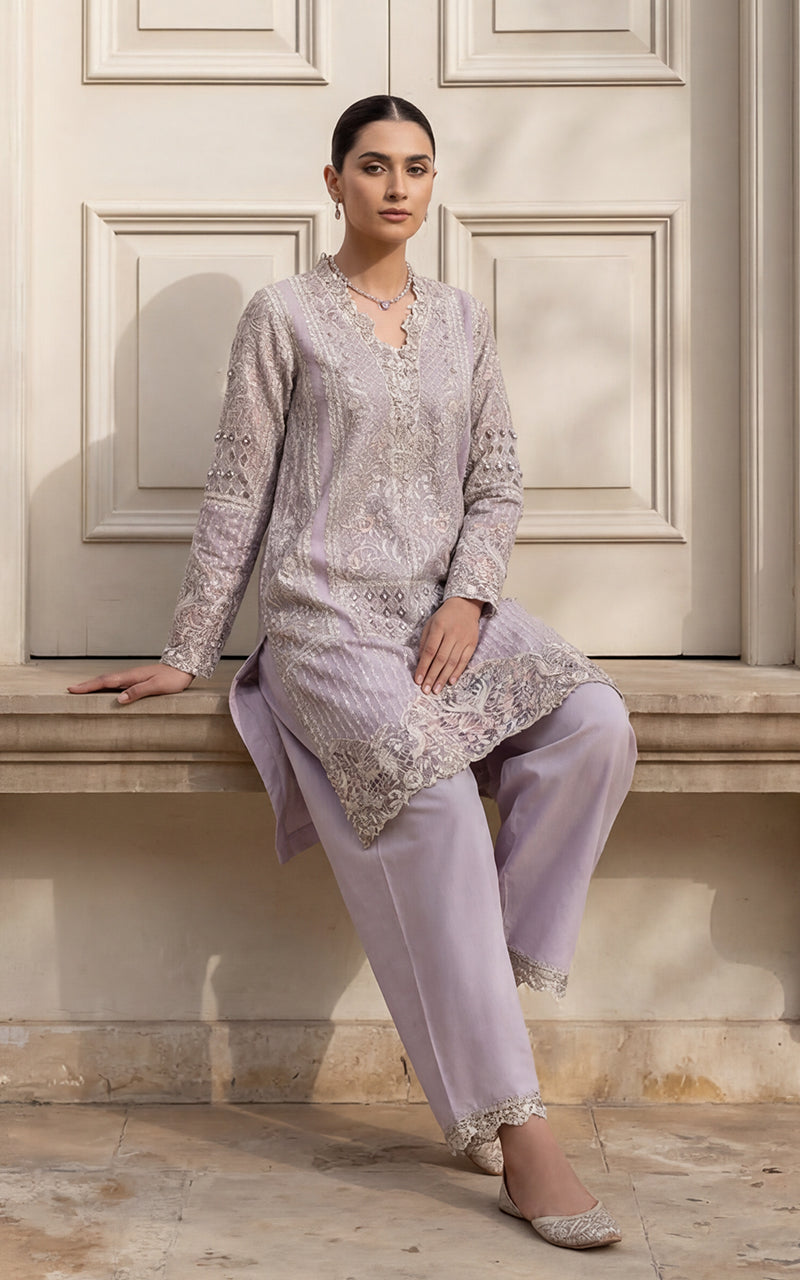 Unstitched Embroidered Shirt With Trouser And Dupatta