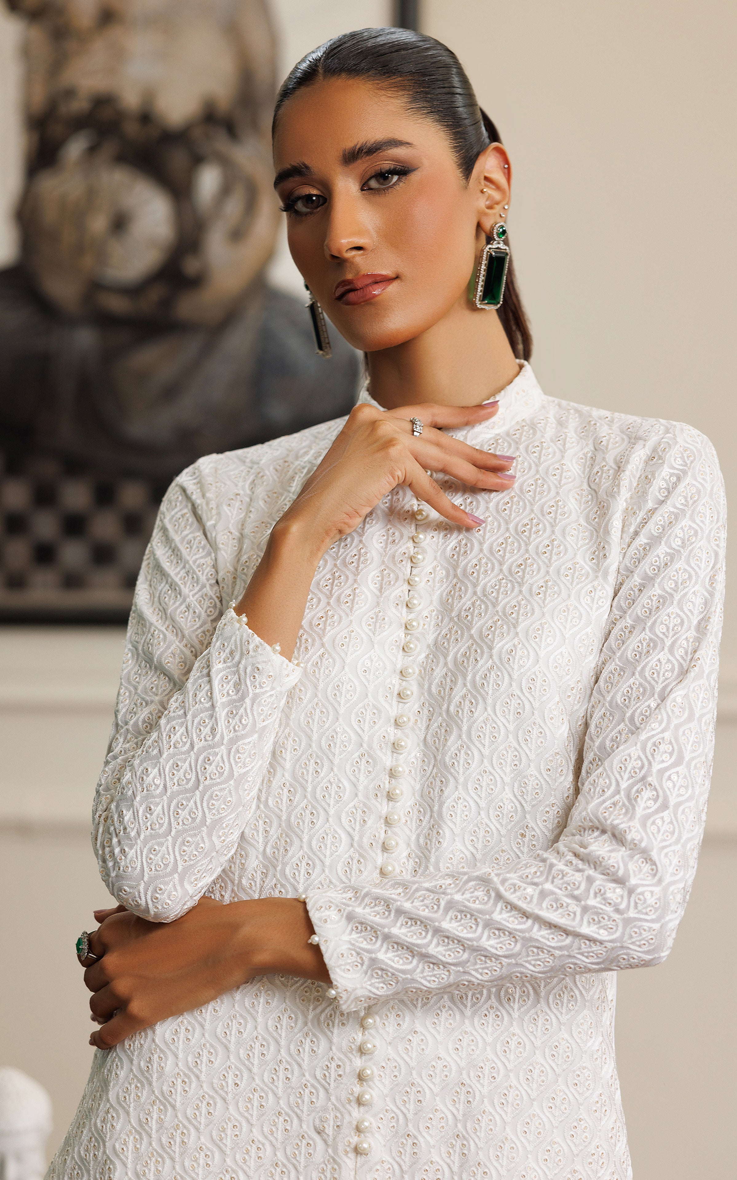 Chiffon Embroidered Dress