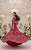 Net Embroidered Blouse With Cape And Lehenga