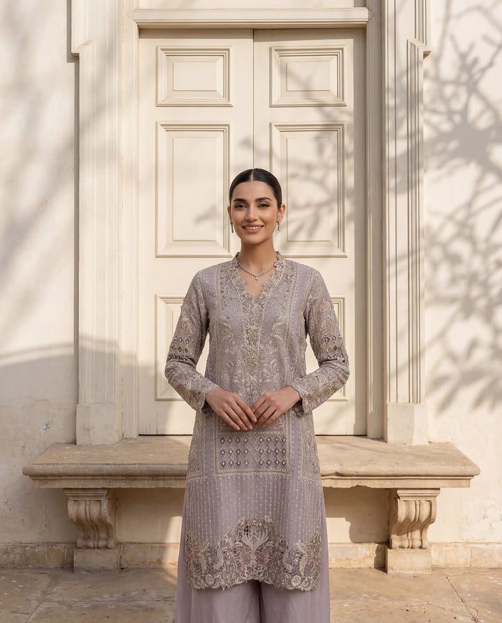 Lilac Embroidered Elegance Suit