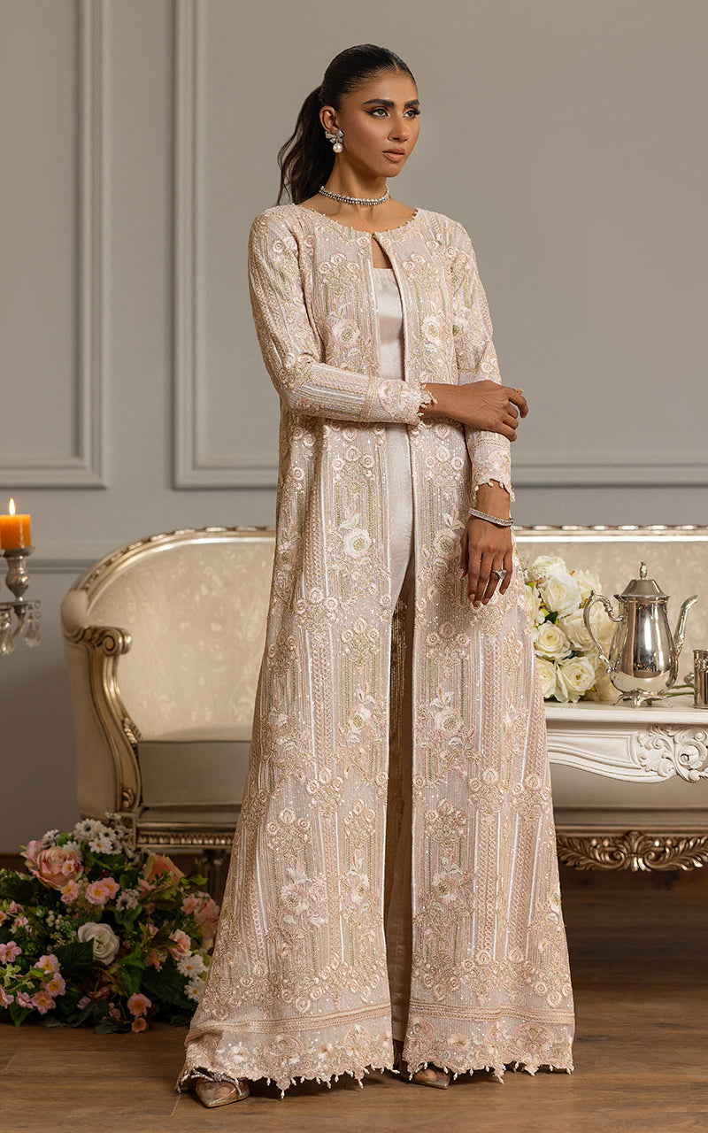 Net Embroidered Jacket With Trouser