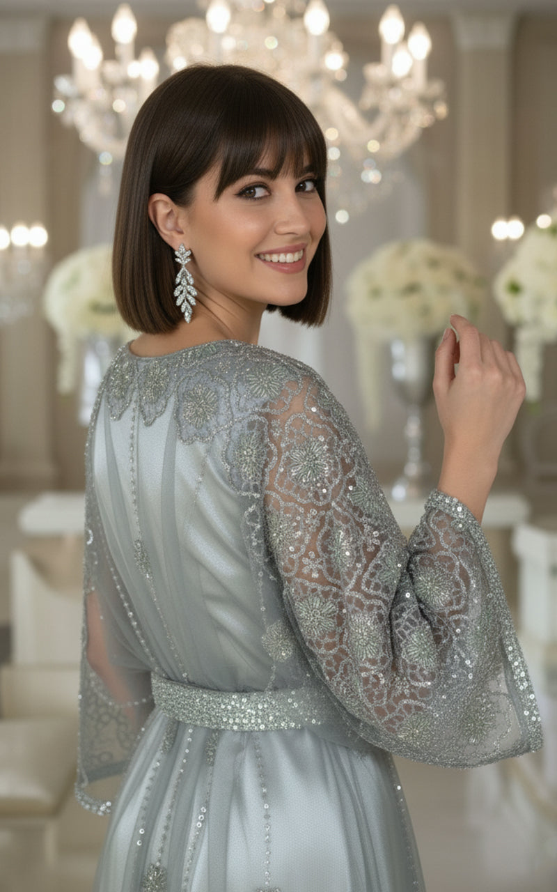 NET EMBROIDERED KAFTAN