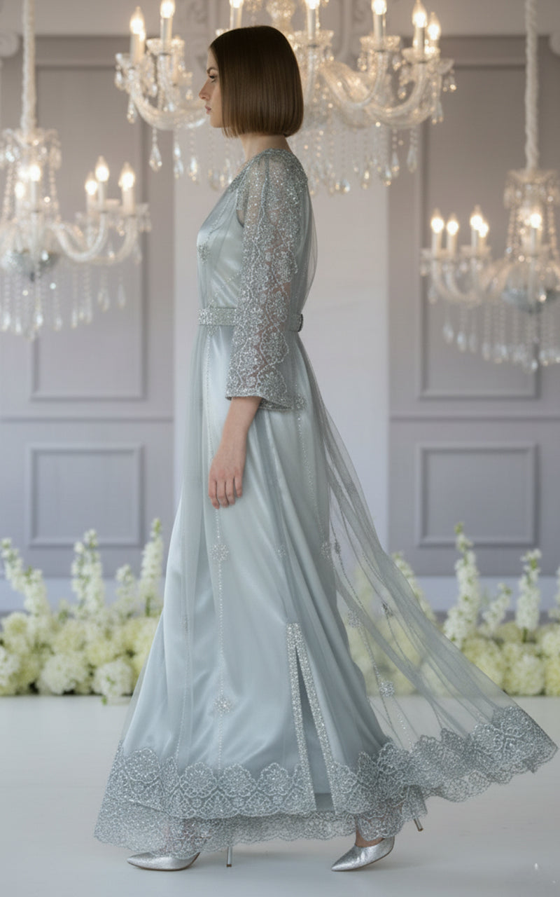 NET EMBROIDERED KAFTAN