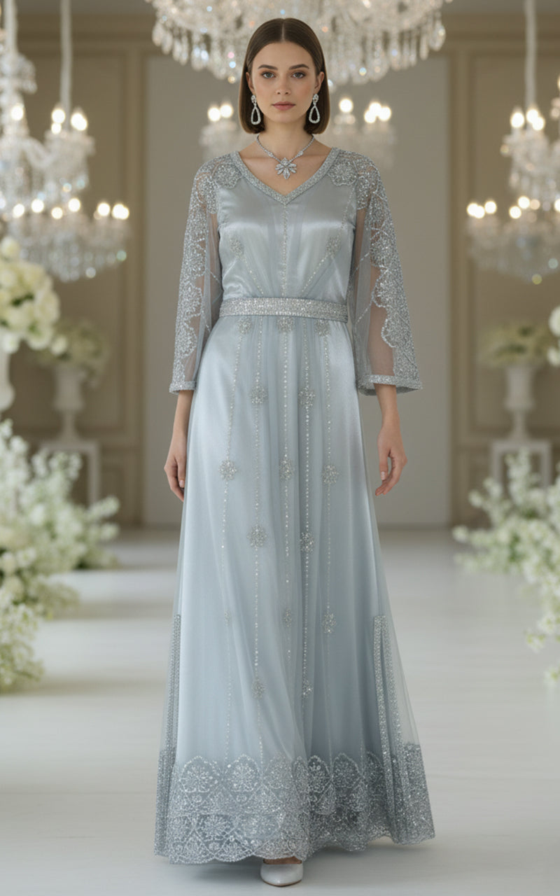 NET EMBROIDERED KAFTAN