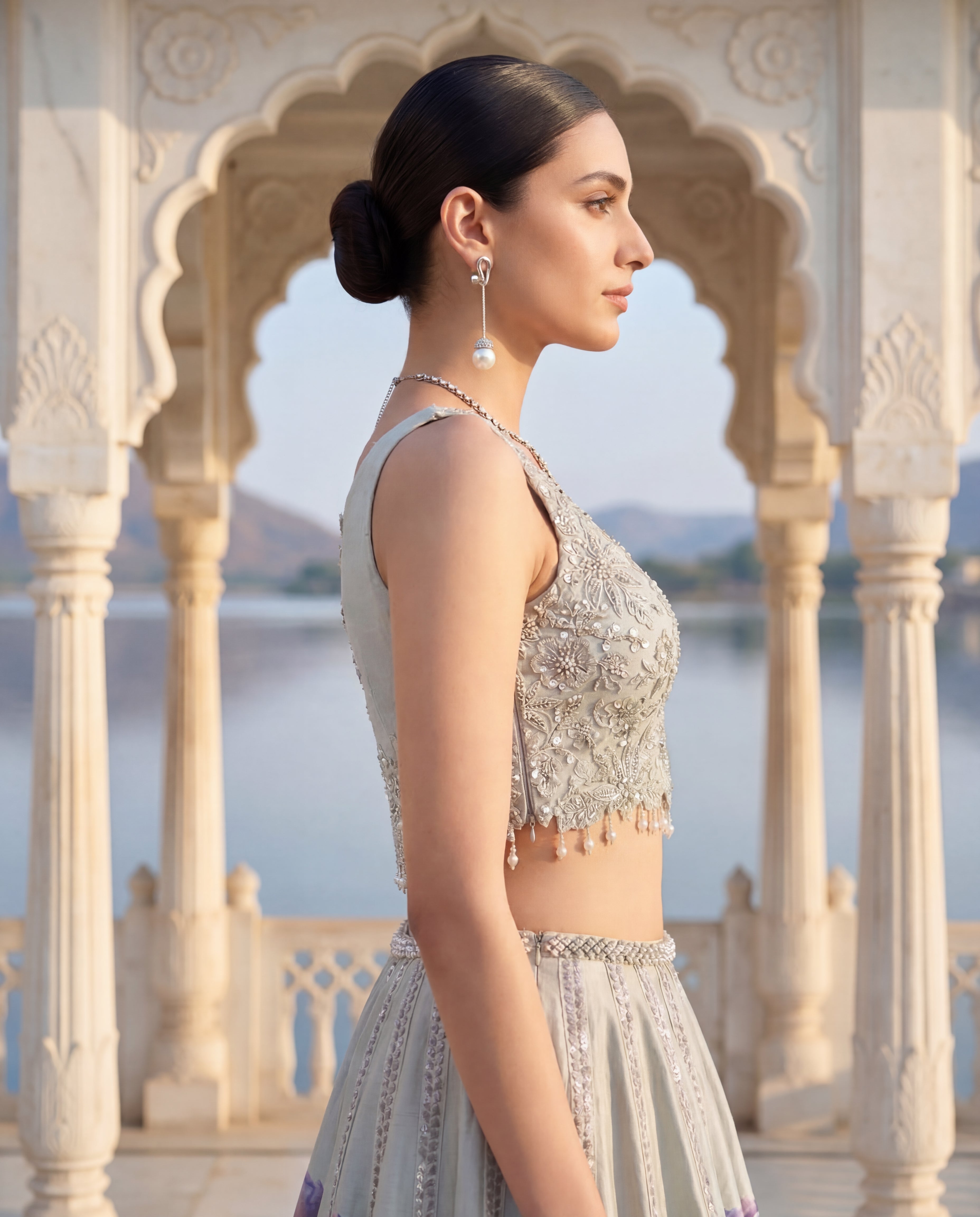 The Rose-Mist Organza Lehenga Set