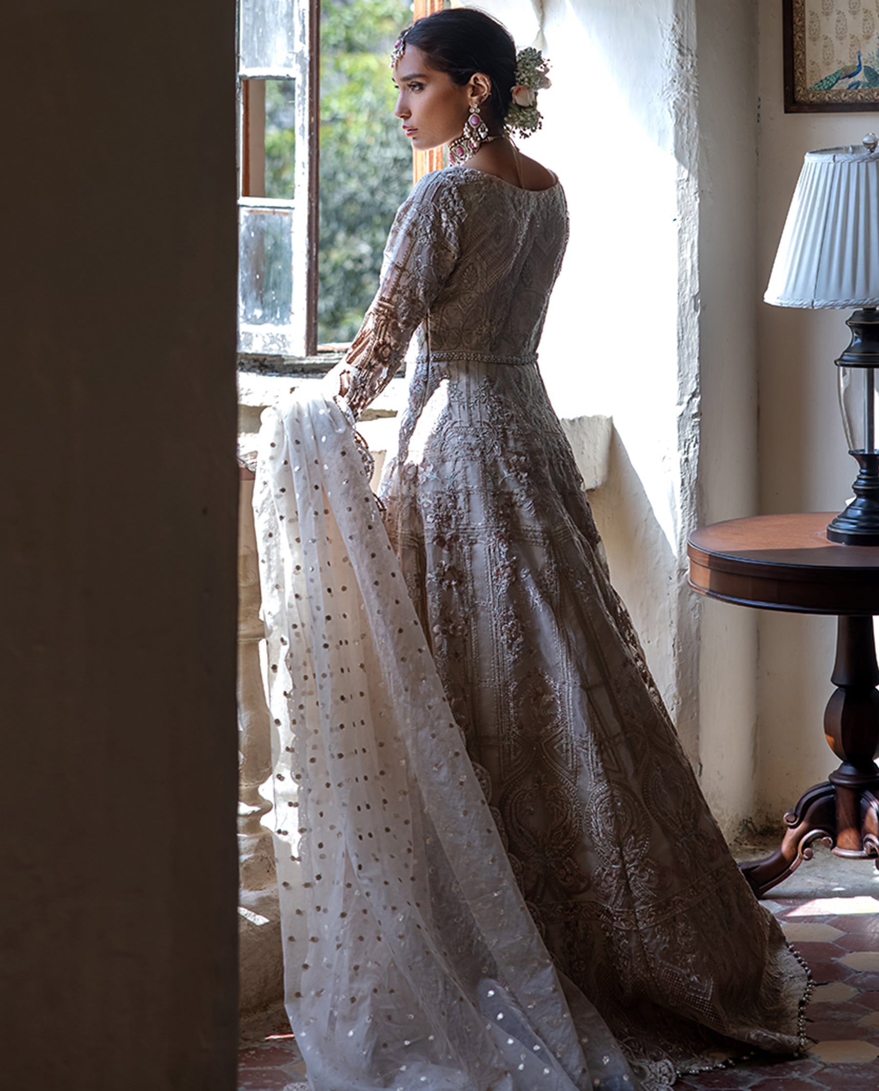 Unstitched Organza Embroidered Dress