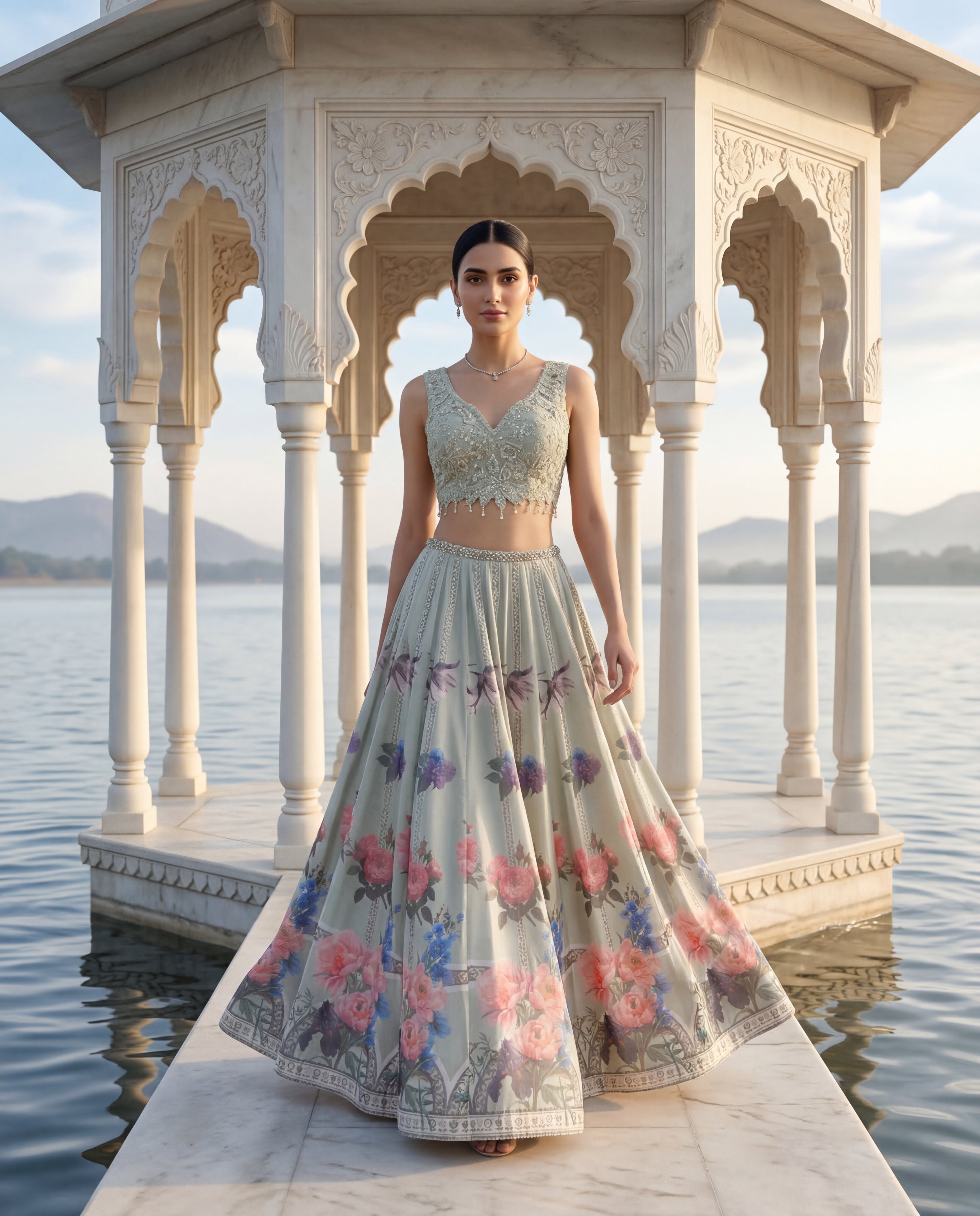 The Rose-Mist Organza Lehenga Set