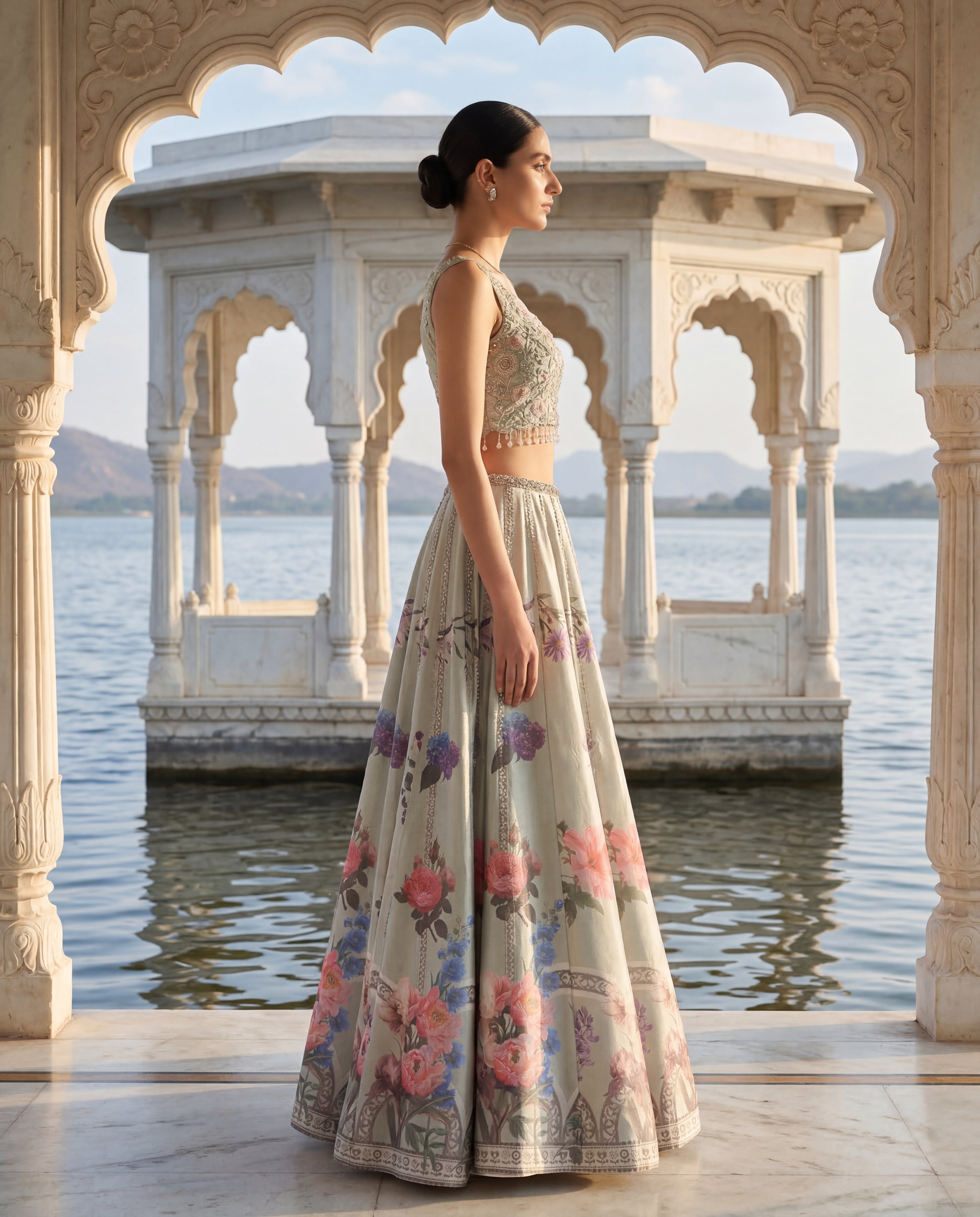 The Rose-Mist Organza Lehenga Set