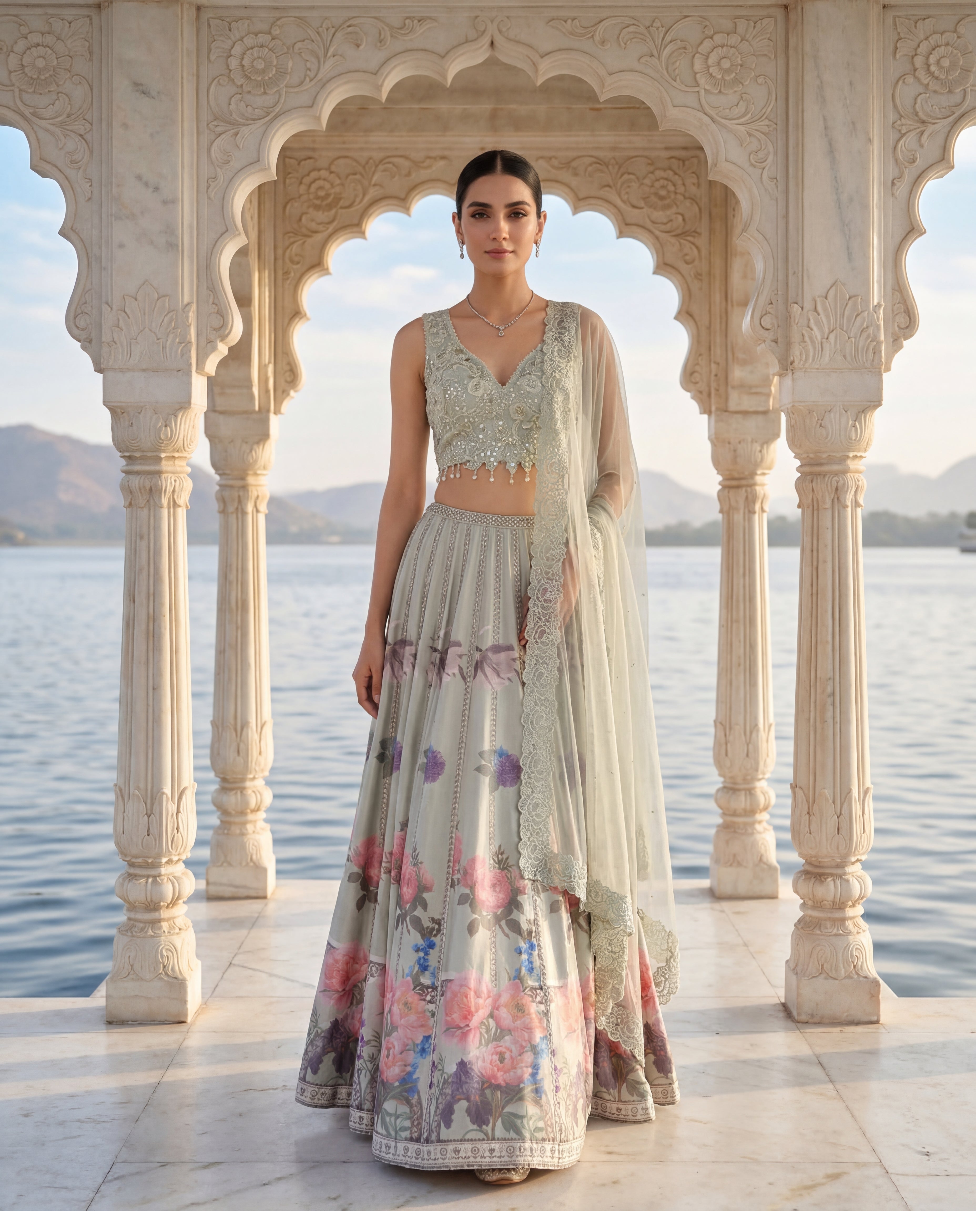 The Rose-Mist Organza Lehenga Set