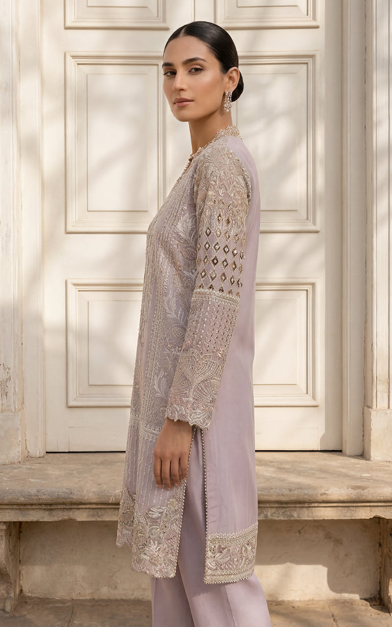 Unstitched Embroidered Shirt With Trouser And Dupatta