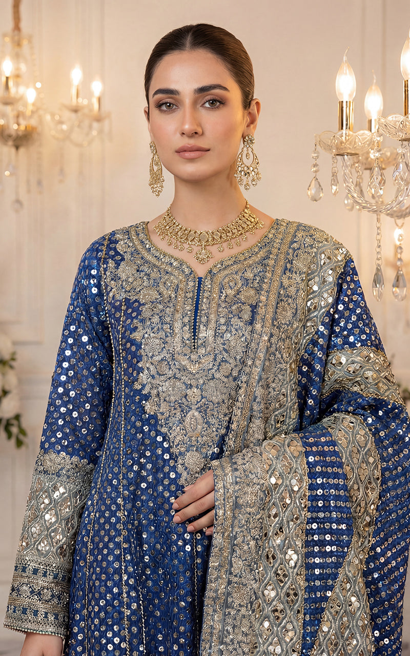 Embroidered Peplum With Trouser