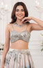 Mirror Work Blouse With Printed Skirt