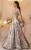 Mirror Work Blouse With Printed Skirt
