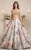 Mirror Work Blouse With Printed Skirt