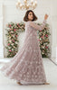 Unstitched Mauve Glimmer Open-Front Jacket With Maxi dress