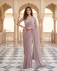 Mauve Serenity Chiffon Saree Set