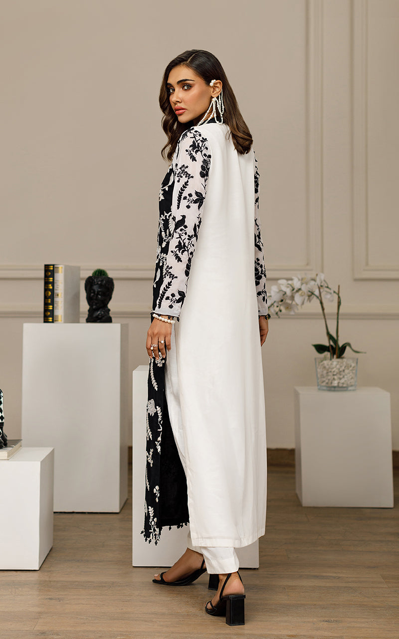 Chiffon Embroidered Long Shirt