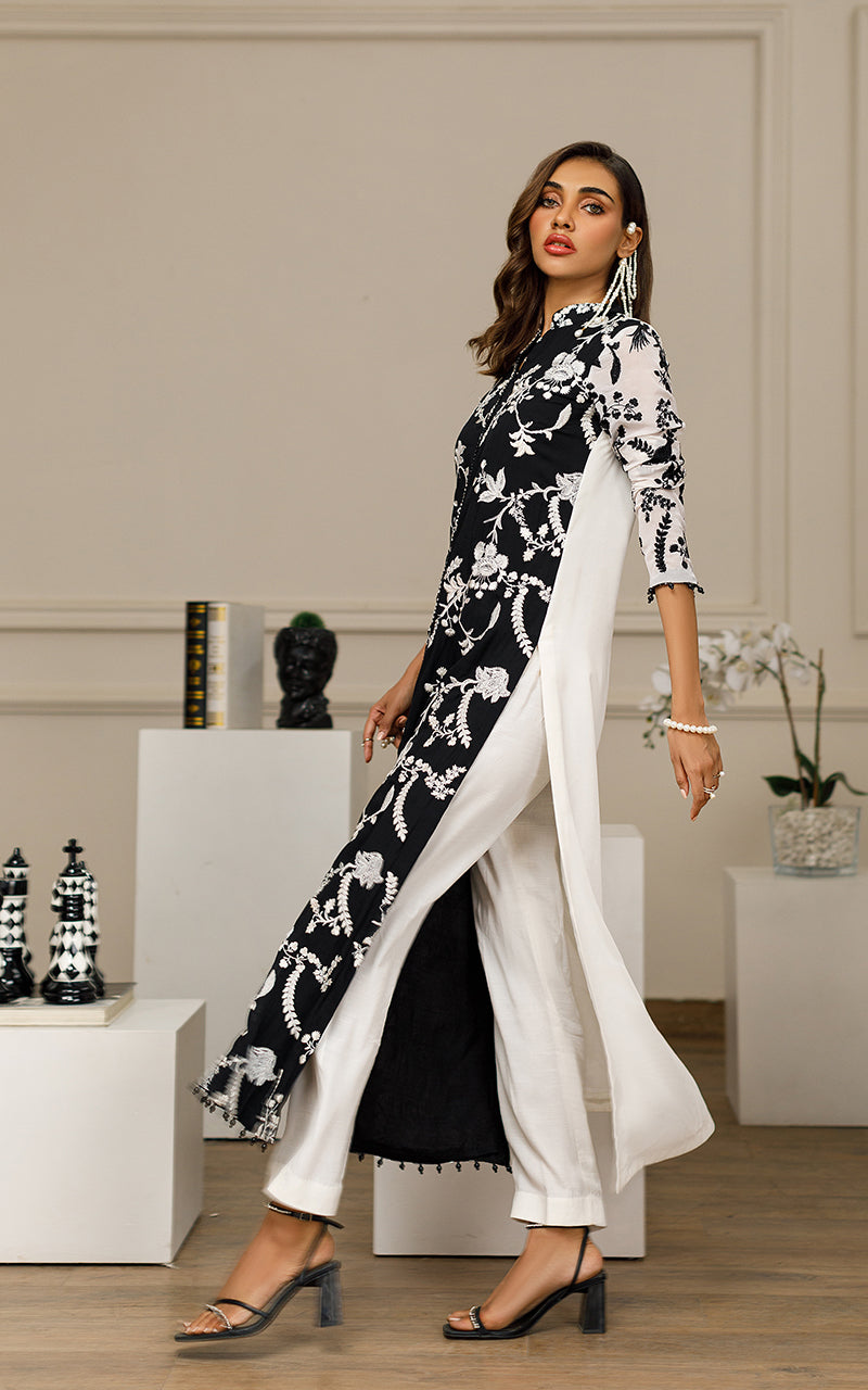 Chiffon Embroidered Long Shirt