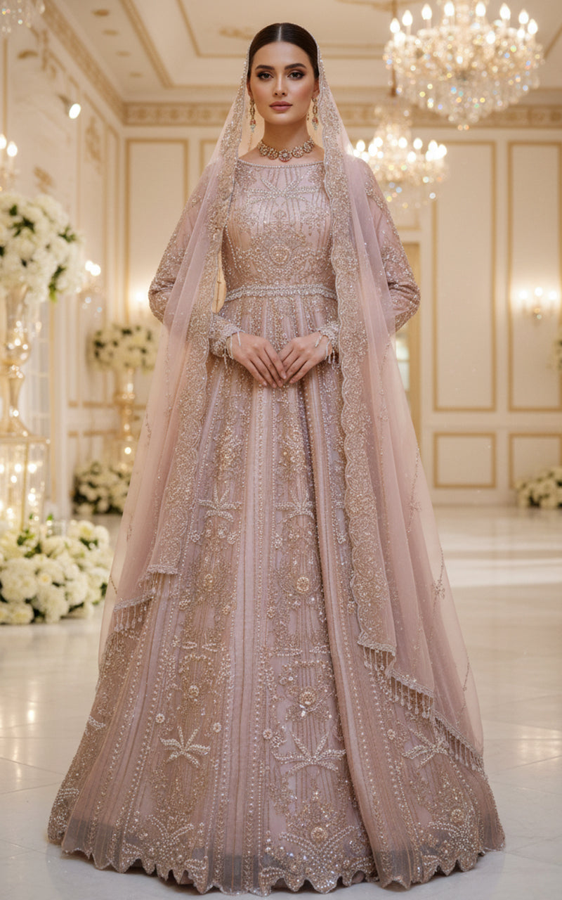 Embroidered Maxi With Dupatta