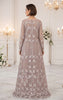 Unstitched Mauve Glimmer Open-Front Jacket With Maxi dress