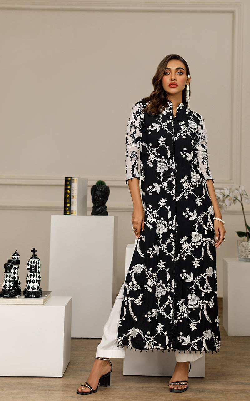 Chiffon Embroidered Long Shirt