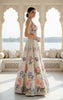 Unstitched Embellished Blouse With Printed Lehenga