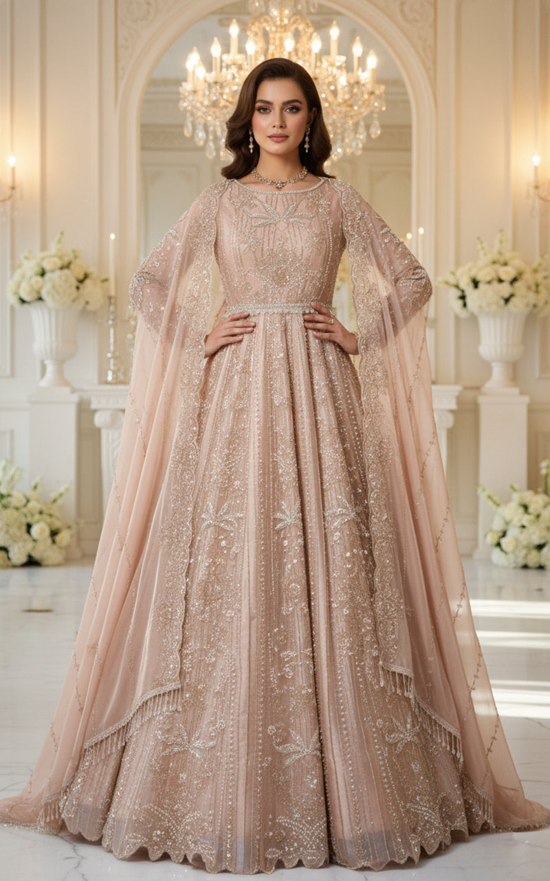 Embroidered Maxi With Dupatta