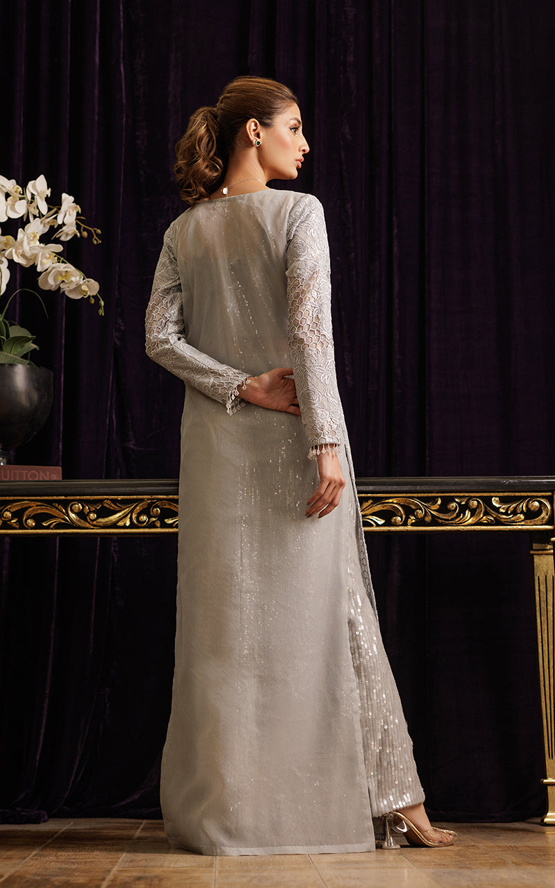 Unstitched Organza Embroidered Jacket