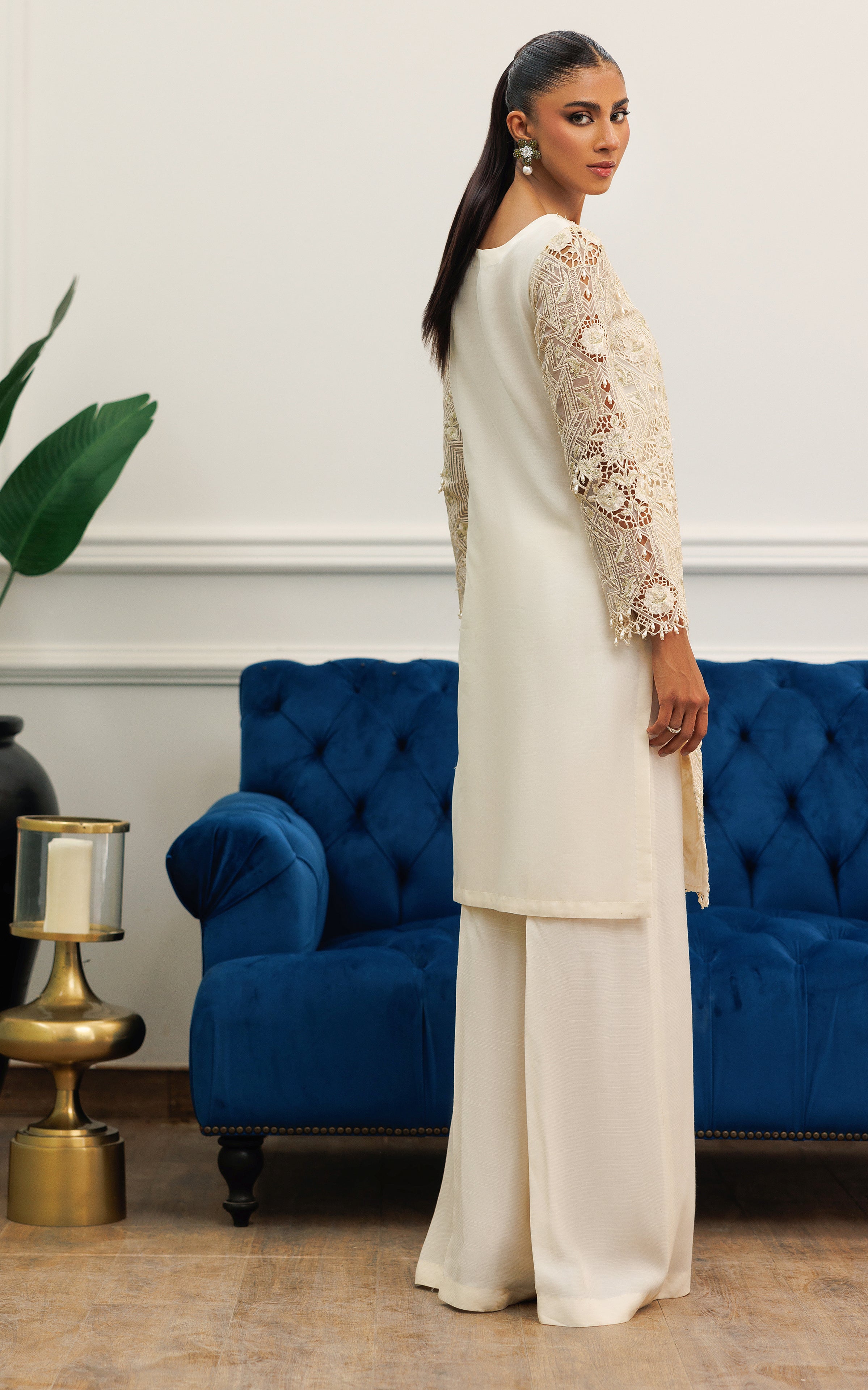 Organza Embroidered Shirt