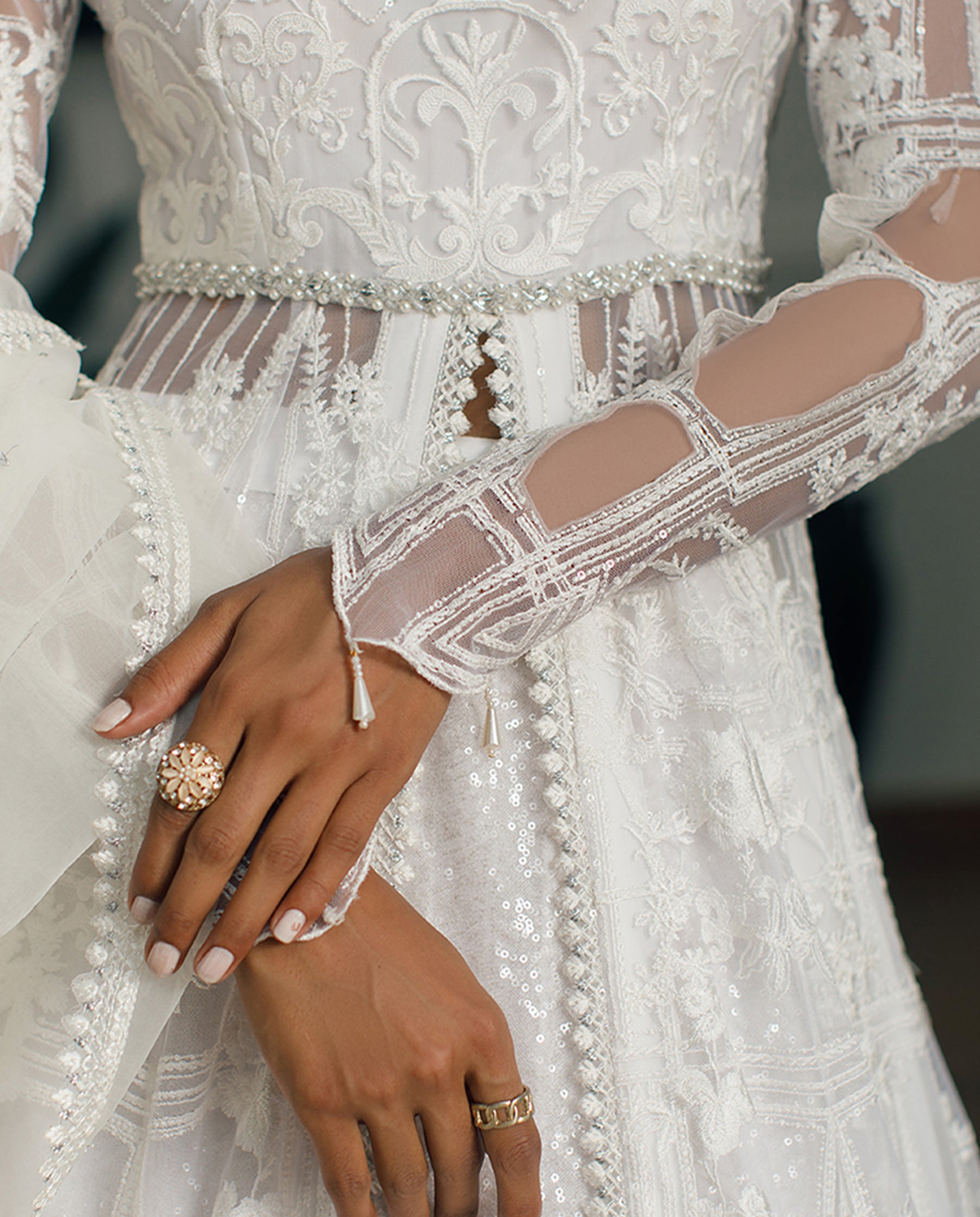 UNSTITCHED EMBROIDERED DRESS