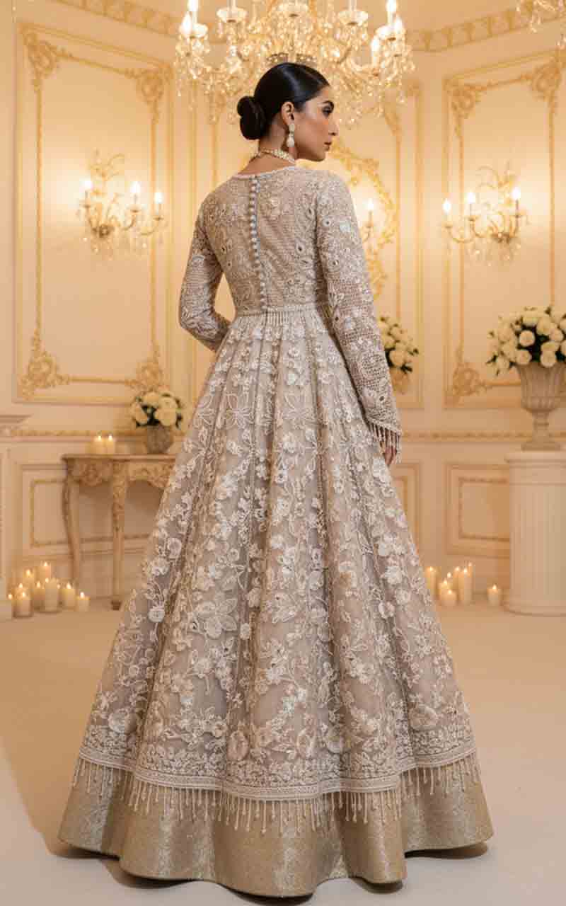 Embroidered Dress With Skirt