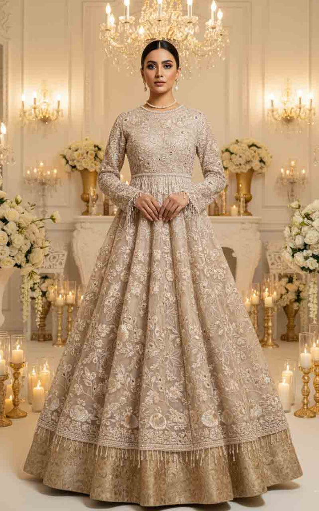 Embroidered Dress With Skirt